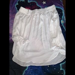 It Girl Off Shoulder White Blouse (See-through)